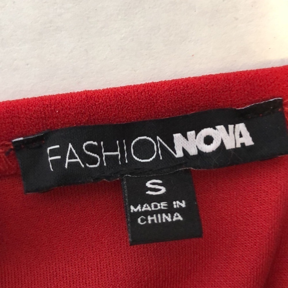 Fashion Nova Double Standard Off Shoulder Mini Red Dress Size S - Picture 10 of 13